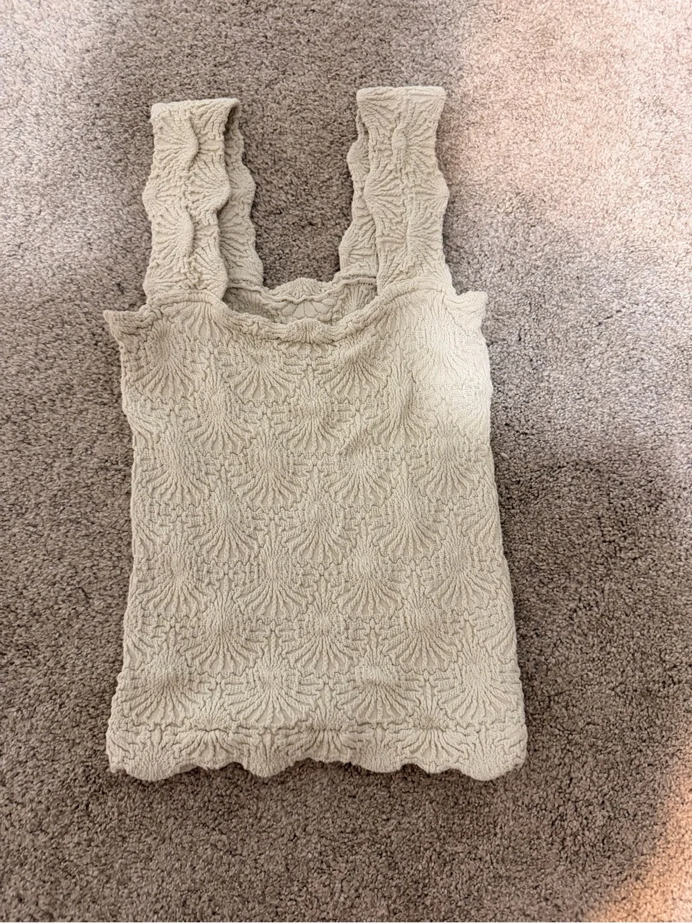 Free People Love Letter Textured Cami Cream – Size Small